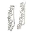 Sterling Silver Polished CZ Stars Ear Climber Earrings - Birthstone Company
