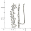 Sterling Silver Polished CZ Stars Ear Climber Earrings - Birthstone Company