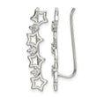 Sterling Silver Polished CZ Stars Ear Climber Earrings - Birthstone Company