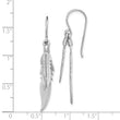Sterling Silver Rhodium-plated Polished Feathers Dangle Earrings