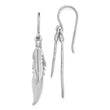 Sterling Silver Rhodium-plated Polished Feathers Dangle Earrings