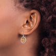 Sterling Silver Rhodium Rose-/Gold-tone Birds on Branches Earrings