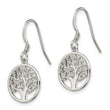 Sterling Silver Rhod-pltd CZ Tree of Life Dangle Shepherd Hook Earrings - Birthstone Company
