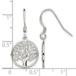 Sterling Silver Rhod-pltd CZ Tree of Life Dangle Shepherd Hook Earrings - Birthstone Company