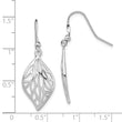 Sterling Silver Rhodium-plated Leaf Polished Dangle Earrings