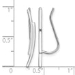 Sterling Silver Rhod-plated Polished Double Curved Bar Ear Climber Earrings - Birthstone Company