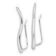 Sterling Silver Rhodium-plated Polished Curved Line Ear Climber Earrings - Birthstone Company