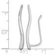 Sterling Silver Rhodium-plated Polished Curved Line Ear Climber Earrings - Birthstone Company