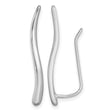 Sterling Silver Rhodium-plated Polished Curved Line Ear Climber Earrings - Birthstone Company