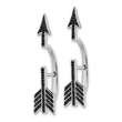 Sterling Silver Rhodium-plated Polished Black CZ Arrow Hinged Post Earrings - Birthstone Company