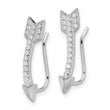 Sterling Silver Rhodium-plated Polished CZ Arrow Ear Climber Earrings - Birthstone Company