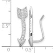 Sterling Silver Rhodium-plated Polished CZ Arrow Ear Climber Earrings - Birthstone Company