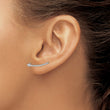 Sterling Silver Rhodium-plated Polished CZ Arrow Ear Climber Post Earrings - Birthstone Company