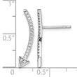 Sterling Silver Rhodium-plated Polished CZ Arrow Ear Climber Post Earrings - Birthstone Company