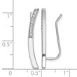 Sterling Silver Rhodium-plated Polished CZ Curved Bar Ear Climber Earrings - Birthstone Company