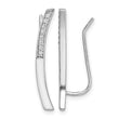 Sterling Silver Rhodium-plated Polished CZ Curved Bar Ear Climber Earrings - Birthstone Company
