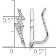 Sterling Silver Rhodium-plated Polished CZ Lightning Bolt Ear Climber Earri - Birthstone Company