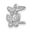 Sterling Silver Rhodium-plated CZ Double Butterfly Left Cuff Earring - Birthstone Company