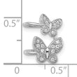 Sterling Silver Rhodium-plated CZ Double Butterfly Right Cuff Earring - Birthstone Company