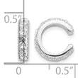 Sterling Silver Rhodium-plated Polished CZ Pair of Cuff Earrings - Birthstone Company