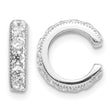 Sterling Silver Rhodium-plated Polished CZ Pair of Cuff Earrings - Birthstone Company