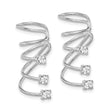 Sterling Silver Rhodium-plated Polished Fancy CZ Pair of Cuff Earrings - Birthstone Company