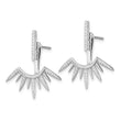 Sterling Silver Rhodium-plated CZ Bar & Spikes Front & Back Post Earrings - Birthstone Company