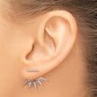 Sterling Silver Rhodium-plated CZ Bar & Spikes Front & Back Post Earrings - Birthstone Company