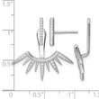 Sterling Silver Rhodium-plated CZ Bar & Spikes Front & Back Post Earrings - Birthstone Company