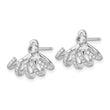 Sterling Silver Rhodium-plated Polished CZ Front & Back Post Earrings - Birthstone Company