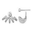 Sterling Silver Rhodium-plated Polished CZ Front & Back Post Earrings - Birthstone Company