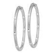 Sterling Silver Rhod-plated CZ In/Out Round Hinged Hoop Earrings - Birthstone Company