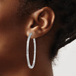 Sterling Silver Rhod-plated CZ In/Out Round Hinged Hoop Earrings - Birthstone Company