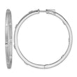Sterling Silver Rhod-plated CZ In/Out Round Hinged Hoop Earrings - Birthstone Company
