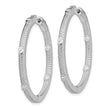 Sterling Silver Rhod-plated CZ In/Out Round Hinged Hoop Earrings