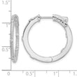 Sterling Silver Rhod-plated CZ In/Out Round Hinged Hoop Earrings - Birthstone Company