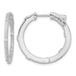 Sterling Silver Rhod-plated CZ In/Out Round Hinged Hoop Earrings - Birthstone Company
