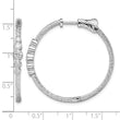 Sterling Silver Rhodium-plated CZ Textured Hoop Earrings - Birthstone Company