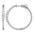 Sterling Silver Rhodium-plated CZ Textured Hoop Earrings - Birthstone Company