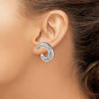 Sterling Silver Rhodium-plated CZ Hinged Hoop Earrings - Birthstone Company