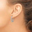 Sterling Silver Rhodium-plated CZ 20x3mm C-Hoop Earrings - Birthstone Company