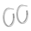 Sterling Silver Rhodium-plated CZ 30x3mm Hoop Earrings - Birthstone Company