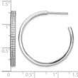 Sterling Silver Rhodium-plated CZ 30x3mm Hoop Earrings - Birthstone Company