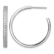 Sterling Silver Rhodium-plated CZ 30x3mm Hoop Earrings - Birthstone Company