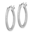 Sterling Silver Rhodium-plated Micro Pav‚ CZ In/Out Hoops - Birthstone Company