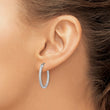 Sterling Silver Rhodium-plated Micro Pav‚ CZ In/Out Hoops - Birthstone Company