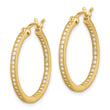 Sterling Silver Gold-tone Micro Pave CZ In/Out Hoop Earrings - Birthstone Company