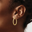 Sterling Silver Gold-tone Micro Pave CZ In/Out Hoop Earrings - Birthstone Company
