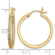 Sterling Silver Gold-tone Micro Pave CZ In/Out Hoop Earrings - Birthstone Company