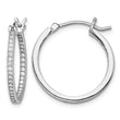 Sterling Silver Rhodium-plated Micro Pav‚ CZ In/Out Hoops - Birthstone Company